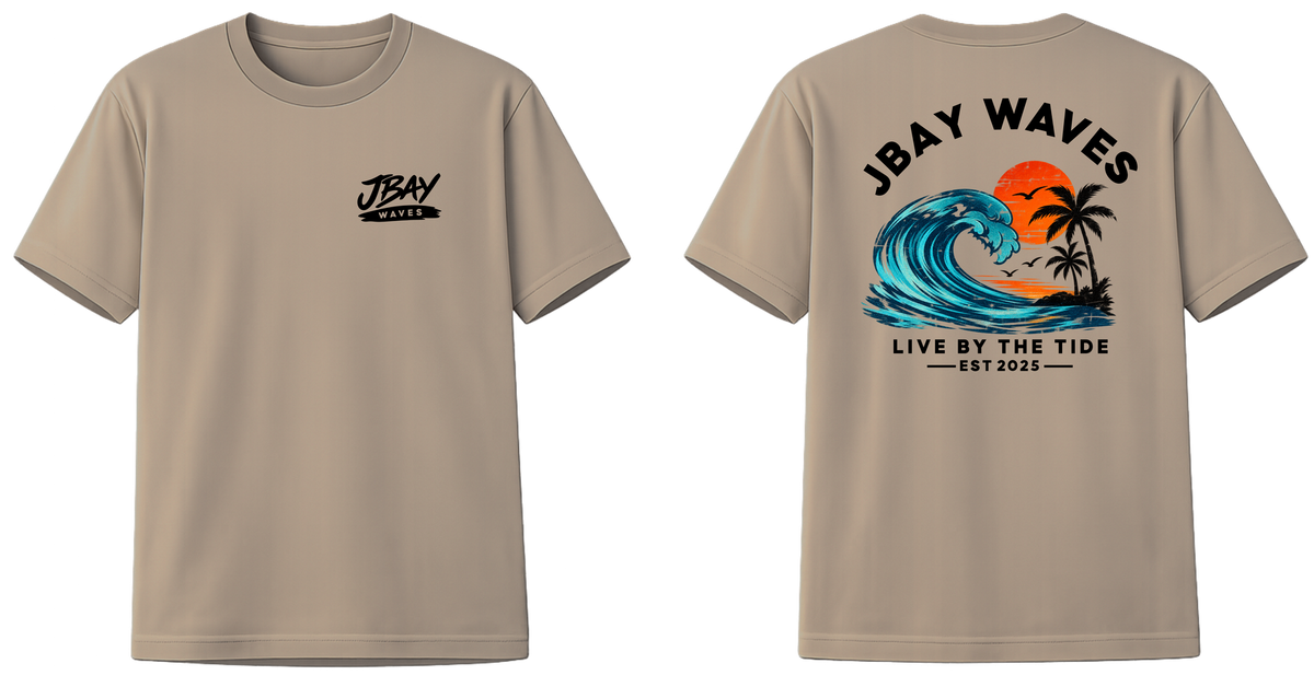 Live By The Tide Tee - Sand (Black Type)