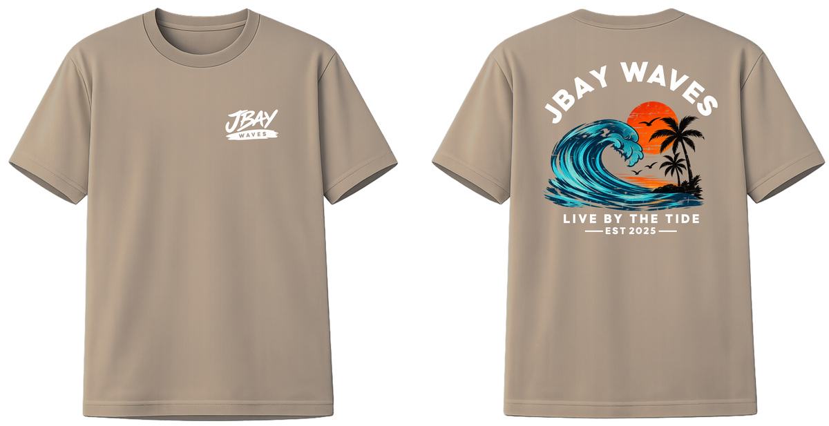 Live By The Tide Tee - Sand (White Type)
